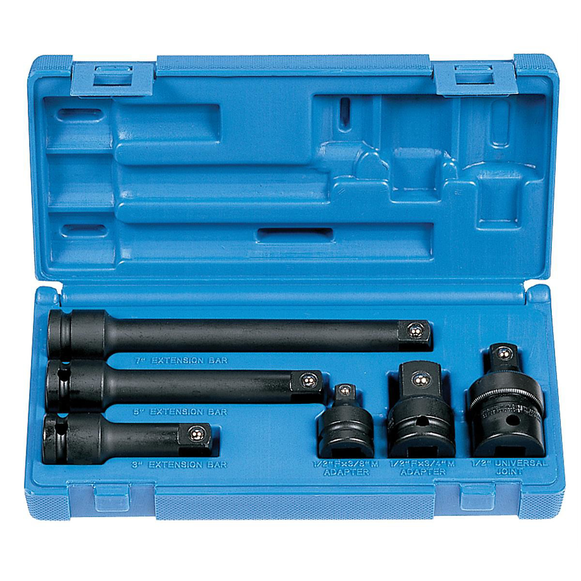 Grey Pneumatic Adapter Extension Set — 6-Pc., 1/2in. Drive, Chrome-Molybdenum Steel, Model# GRE2200